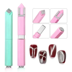 Multifunctional 4-in-1 Cat Eye Magnet Pen Strong Magnetic Nail Art Tool Detachable Design for Creating Stunning Cat Eye Effects