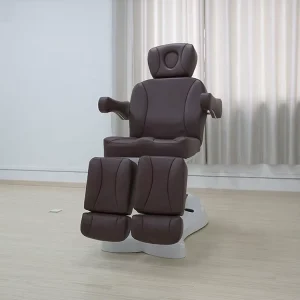 Multifunctional Modern Brown Pu Leather 2 Motors Spa Equipment Massage Bed Electric Hydraulic Tattoo Chair Bed