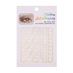 Music Festival Temporary Pearl Tattoo Sticker with Stone and Acrylic Face Jewels