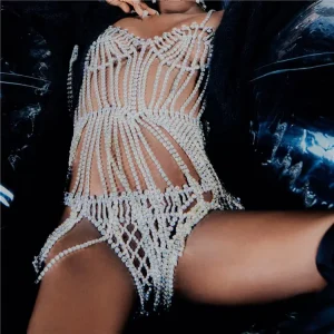 N-114 Fashion Women Body Jewelry Sexy Luxury Silver Crystal Diamond Rhinestone Tassel Dress Body Chain