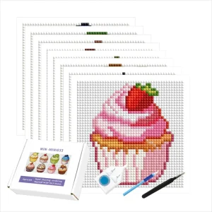 N-Mini033 8pcs/set Custom Mini Landscape Printed Diamond Painting Kits Cake DIY Eco-Friendly Canvas Art
