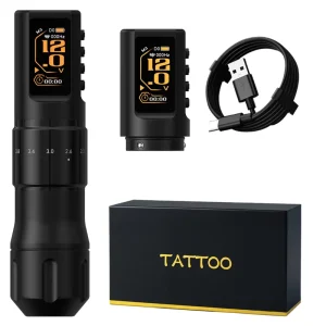 NAGA 1600mAh 2.0-4.2mm Adjustable Stroke Professional Wireless Tattoo Pen Machine with Dotwork Mode Dual Battery