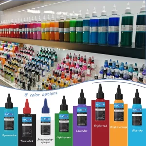 NECCIH Organic Pigments 14 Basic Colors Long Lasting Easy Coloring Body Art Supplies Professional Ink Triple Black Tattoo Ink