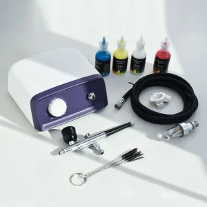 NEW 2-15 PSI Dual Action CE Rechargeable Airbrush Compressor Tattoo Nail Makeup Kit for Cake Decorating and Nail Art