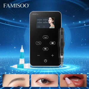 NJ X6 Electric Digital Touch Screen Wireless Rechargeable Stainless Steel PMU Microblading Permanent Makeup Machine