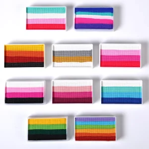NUKOLO Professional Children’s Safe Water Soluble Face Paint Kit Rainbow Strip Body Paint 160PCS for 3+ Years Old Parties