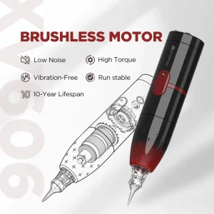 NUOJO ODM/OEM Electric Wireless Portable PMU Permanent Makeup Machine Stainless Steel Universal Cartridge Needle CE Certified