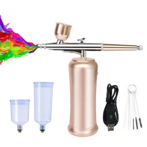 Nail Art Tattoo Cake Makeup Rechargeable Airbrush Compressor Kit Air Brush Sprayer Gun Water Oxygen Deep Hydrating Machine