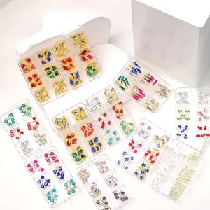 Nail Charms 3D Zircon Charms Multi Color Diamond Gold Silver Zircon Nail Art Jewelry Decoration