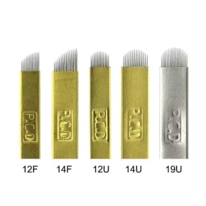 Nano Blades Microblading Needles Gold Silver Permanent Makeup Eyebrow Tattoo Needle Blade