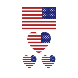 National Flag Series Color White Ink Printing Temporary Water Transfer Paper Tattoo Stickers for Body & Face Fashionable Designs