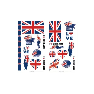 National Flag Stickers Waterproof Temporary for Football Tournaments (Colombia, UK, Italy, France, Cameroon, Portugal)