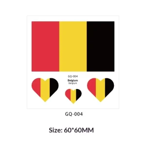 National Flag Tattoo Stickers Waterproof Sweatproof Water Transfer Printed