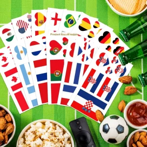 National Flag Temporary Water Transfer Printed Tattoo Stickers for Sports Games & Party Gatherings