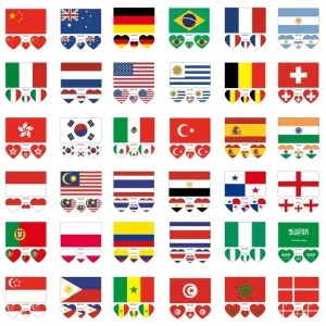 National Flag Waterproof Temporary Tattoo Stickers US Canada Mexico Football Game National Day Events