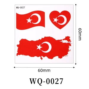National Team Soccer Match Fan Cheer Face Temporary Tattoos Waterproof Sports Face Stickers Football Game Party Decorations