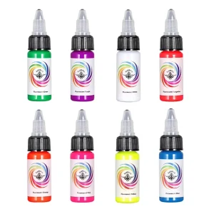 Natural Dry Faster Safe Non Toxic UV Pigment Tattoo Ink Set for Permanent Makeup Fluorescent Tattoo ART