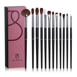Natural Goat Hair Eye Makeup Brush Set 12PCS Professional Custom Blending Eyeshadow Concealer Eyebrows Eyeliner Brushes