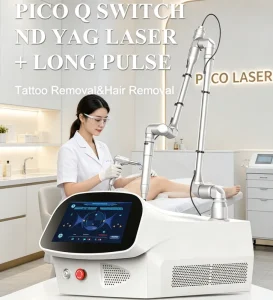 Nd Yag Laser Long Pulse Equipment Tattoo Removal Skin Tag Removal Picosecond Laser Pigment Remover Carbon Peeling Hair Removal