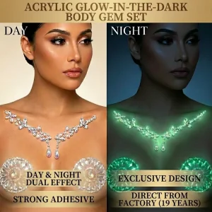 Neon Light-Up Crystal Body Gems Neck Decal Self-Adhesive Temporary Nipple Cover