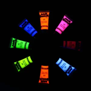 Neon UV Face and Body Paint Glow in the Dark for Black Light 10ml 15ml 28ml 30ml 50ml 60ml Sizes Body Painting Supplies