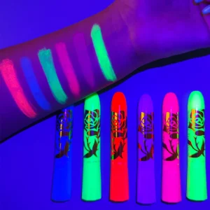 Neon UV Rainbow Glitter Glow-in-Dark Non-toxic Skin-Friendly 120g Crayon Kids’ Halloween Makeup Face Body Paint Stick for