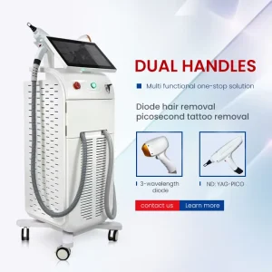New 2 In 1 Professional Diode Laser Hair Removal ND YAG Laser Tattoo Removal Permanent Hair Removal Tattoo Removal Machine