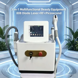 New 3in1 Nd Yag Laser Tattoo Removal 808nm Diode Laser Ice Cooling Painless Depilate RF Skin Lifting and Beauty Equipment