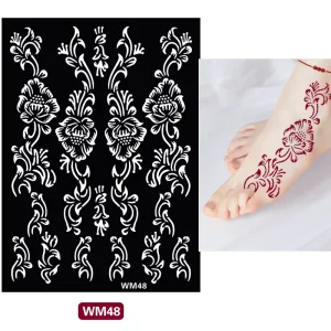 New Adhesive Henna Tattoo Template Hollow Hand-painted Indian Style Self-adhesive Tattoo Sticker Semi-permanent Painted Cream