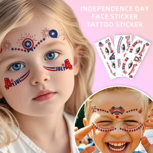 New American Independence Day Tattoo Stickers for Face and Eye Waterproof Makeup Stickers
