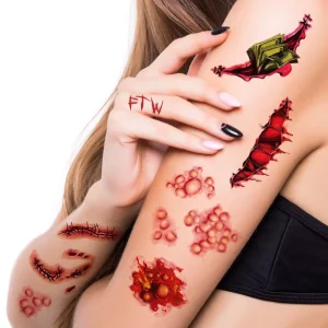New Arrival Body Art Scar Stick Tattoo Stick Funny HorrorBloody Scar for Halloween Festival Party