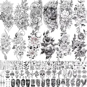 New Arrival Temporary Tattoos Waterproof Rose Butterfly Animals Designs Tattoo Sticker for Women Adults
