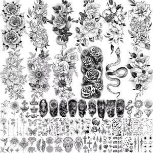New Arrival Waterproof Paper Temporary Tattoos Rose Butterfly Animals Sexy Tattoo Sticker for Women Adults