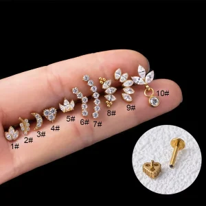 New Arrivals Fashion Body Jewelry F136 Crown Moon Cartilage Earrings Piercing Jewelry G23 Titanium Fashion Trend