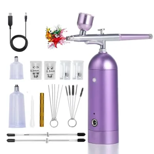 New Battery Cordless Barber Paint Art Aerograf Kit Airbrush Supplies