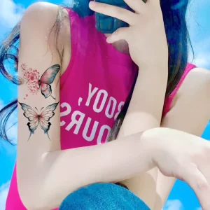 New Colorful Butterfly Sexy Tattoo Stickers Waterproof Temporary Tattoo Custom Fake Tattoo for Girls