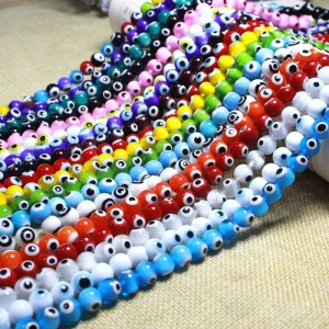 New Design 4mm 6 8 10mm Blue Evil Eyes Loose Lampwork Glass Beads Bulk DIY Accessories Lampwork Crystal Beads Jewelry Making