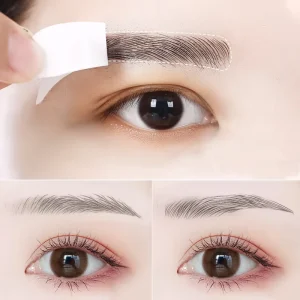 New Design 6D Temporary Waterproof Gray Brown Eyebrow Tattoo Sticker for Face Make up