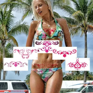 New Design Female Chest Tattoo Sticker Abdominal Sexy Temptation Tattoo Sticker Adult Male and Female Waist Charm Tattoo Sticker