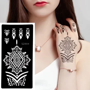 New Design Paper Henna Tattoo Stencil Factory Supply Temporary Body Art Painting Tattoo Stickers