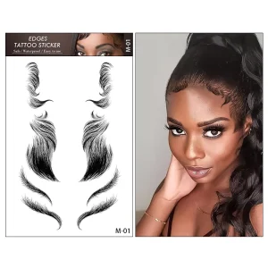New Design Temporary Waterproof Tattoo Hair Edges Customizable Long Lasting Baby Hairlines Sticker