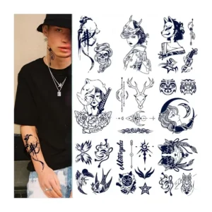 New Designs Custom Temporary Waterproof Herbal Juice Tattoo Paste Arm Tiny 3D Semi Permanent Tattoo Stickers