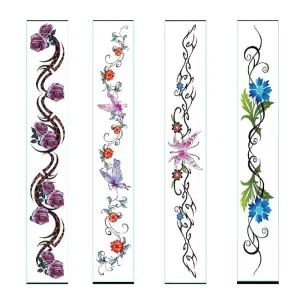 New Eco friendly Non Toxic Belt Belly Button Tattoo Stickers 4Pcs Waterproof Temporary Tattoos for Women Girls