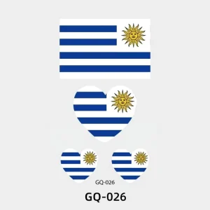 New Fashionable National Flag Paper Temporary Tattoo Stickers Heart shaped Sweatproof Non Toxic Body Application
