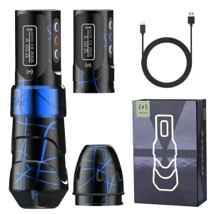 New Generation Aluminum Alloy Wireless Lithium Battery powered Tattoo Machine 10000 RPM Disposable Needles for Permanent Makeup