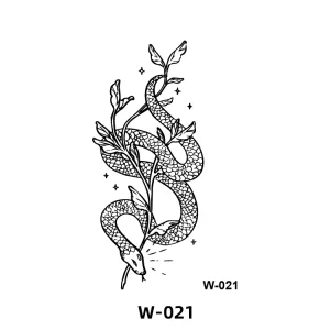 New Herbal Juice-infused Long-lasting Customized Logo Tattoo Stickers Modern Minimalist Butterfly Snake Designs for Men Women