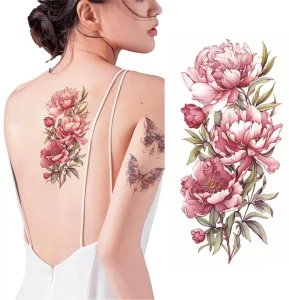 New Indian Paper Butterfly Flowers Tattoos Stickers Water Resistant Eco Friendly Colorful Body Art Temporary Tattoos for