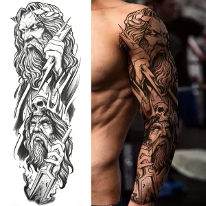 New Jesus Water Transfer Paper Tattoo Sticker Custom Temporary Waterproof Tattoo Stickers for Men Full Arm Christian Sexy Design