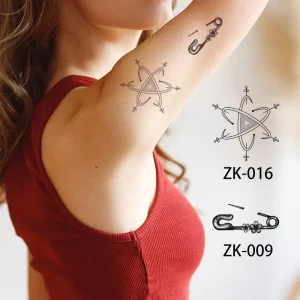 New Luxury Fashion Waterproof Semi Permanent Tattoo Stickers Herbal Inspired Angel Devil Power Love for Arm Use