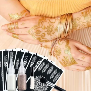 New Material Glitter Tattoo Face Paint Templates Stencil Kit Stencil for Body Art Reusable Temporary Tattoo Stencils